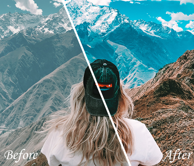 mobile lightroom presets girl in the mountains